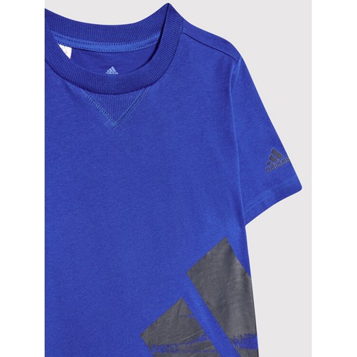 adidas T-Shirt Logo HF1823 Niebieski Regular Fit 15_16Y MODIVO