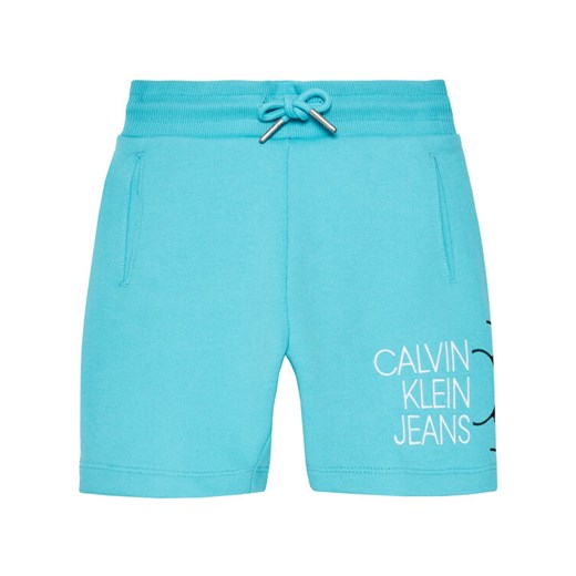 Calvin Klein Jeans Szorty sportowe Hybrid Logo IB0IB00798 Niebieski Regular Fit 8Y promocja MODIVO