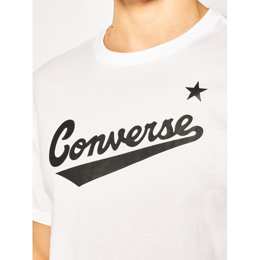 Converse T-Shirt Center Front Logo 10018235-A02 Biały Regular Fit Converse S promocja MODIVO
