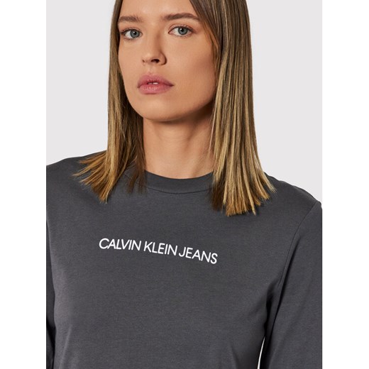 Calvin Klein Jeans Bluzka J20J217284 Szary Regular Fit XS wyprzedaż MODIVO
