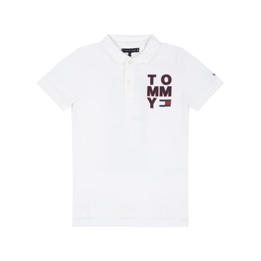 Tommy Hilfiger Polo Graphic KB0KB05430 D Biały Regular Fit Tommy Hilfiger 16 okazyjna cena MODIVO