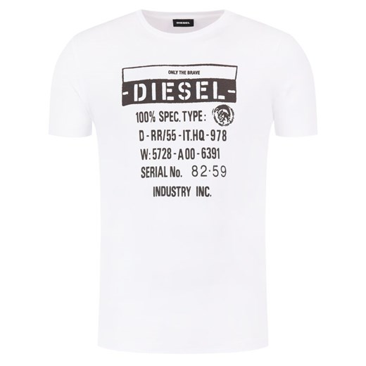 Diesel T-Shirt T-Diego-S1 00SEFZ 0091A Biały Regular Fit Diesel XXL promocyjna cena MODIVO