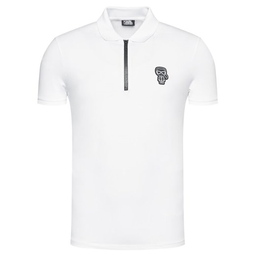 KARL LAGERFELD Polo 745 080 502 221 Biały Regular Fit Karl Lagerfeld L MODIVO wyprzedaż