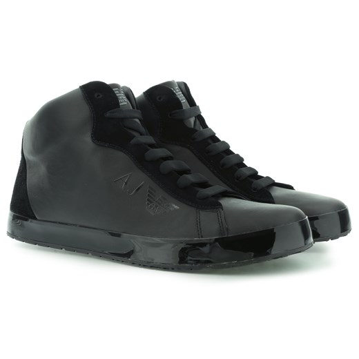 TRAMPKI ARMANI JEANS Z6517 22 HIGH TOP SNEAKERS 12 BLACK riccardo szary cholewki