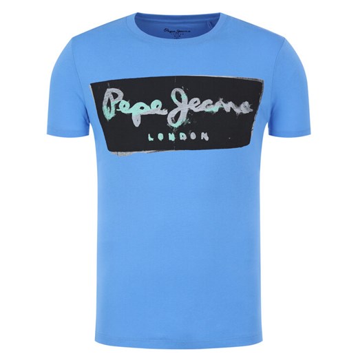 Pepe Jeans T-Shirt Poplar PM507225 Niebieski Regular Fit Pepe Jeans M okazyjna cena MODIVO
