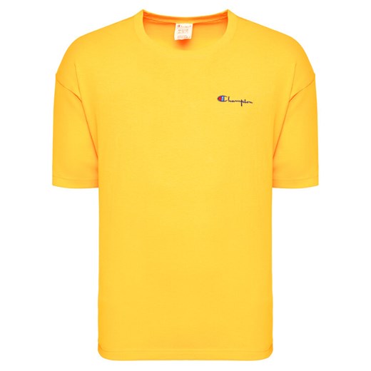 Champion T-Shirt Small Script Logo 214282 Żółty Custom Fit Champion L wyprzedaż MODIVO