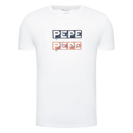 Pepe Jeans T-Shirt Sid PM507183 Biały Regular Fit Pepe Jeans XL okazja MODIVO