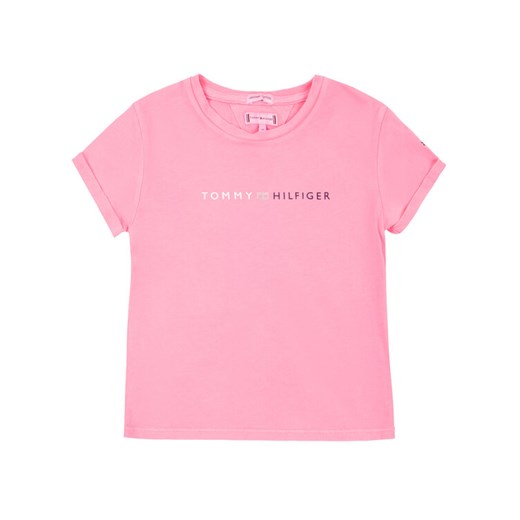 Tommy Hilfiger T-Shirt Roll Up KG0KG04885 D Różowy Regular Fit Tommy Hilfiger 10 okazyjna cena MODIVO