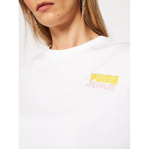 Puma T-Shirt PEANUTS W Tee 531158 Biały Loose Fit Puma L promocyjna cena MODIVO