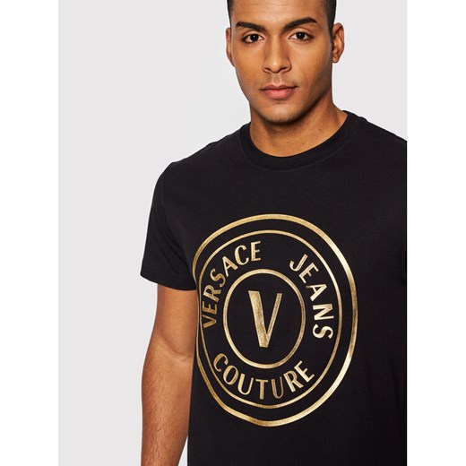 Versace Jeans Couture T-Shirt 72GAHT03 Czarny Regular Fit L MODIVO