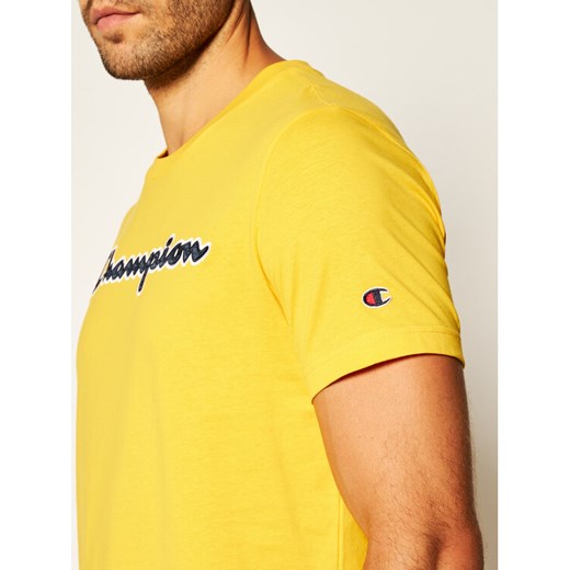 Champion T-Shirt Logo 214194 Żółty Comfort Fit Champion XL okazyjna cena MODIVO
