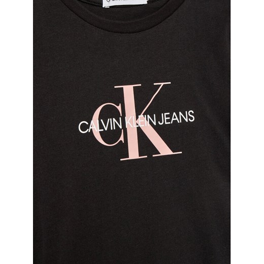 Calvin Klein Jeans T-Shirt Monogram Logo IU0IU00068 Czarny Regular Fit 12Y promocyjna cena MODIVO
