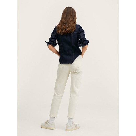 Mango Jeansy Mom 27000650 Beżowy Relaxed Fit Mango 46 MODIVO