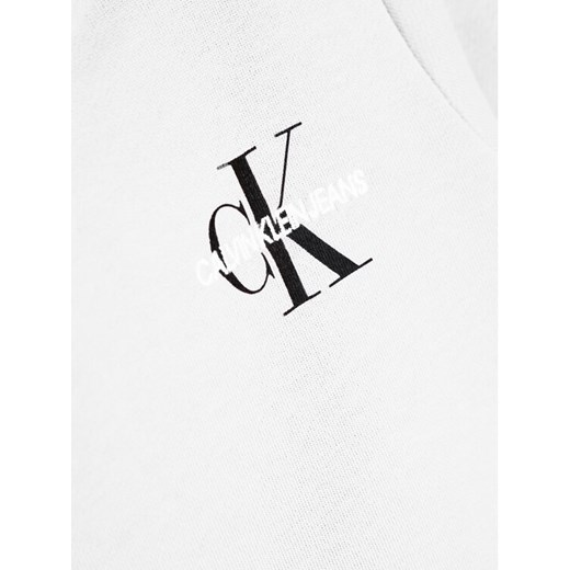 Calvin Klein Jeans Bluza Unisex Small Monogram IU0IU00164 Biały Regular Fit 6Y wyprzedaż MODIVO