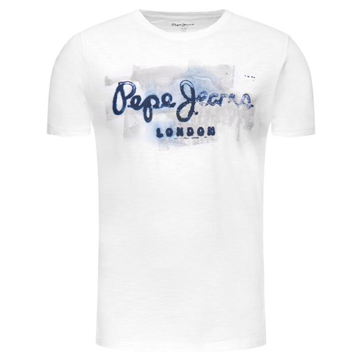 Pepe Jeans T-Shirt Golders PM503213 Biały Slim Fit Pepe Jeans XL okazja MODIVO