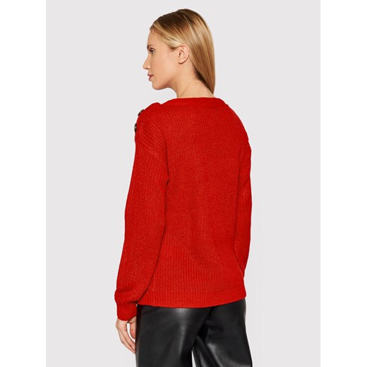 Vero Moda Sweter Sayla 10249108 Czerwony Regular Fit Vero Moda L wyprzedaż MODIVO