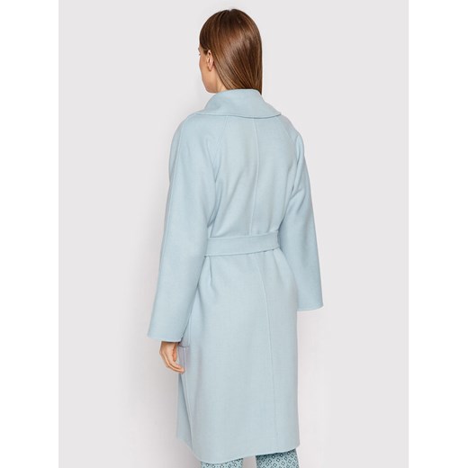 Weekend Max Mara Płaszcz wełniany Selz 50110327 Niebieski Regular Fit 48 MODIVO