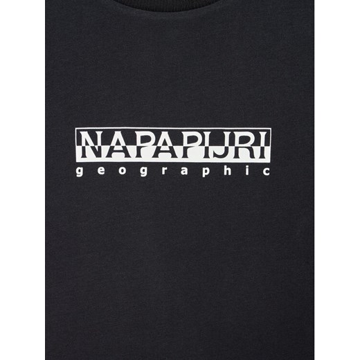 Napapijri T-Shirt K S-Box NP0A4FP5 S Czarny Regular FIt Napapijri 10Y promocja MODIVO