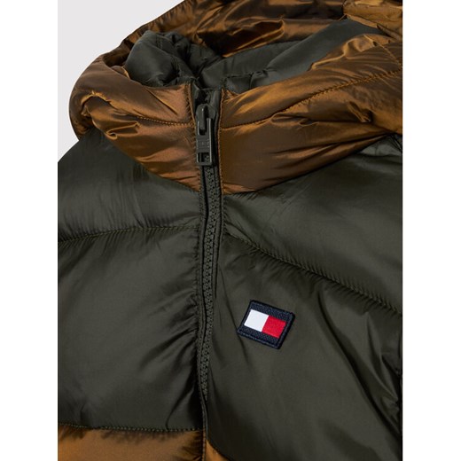 Tommy Hilfiger Kurtka puchowa Puffer Colorblock KB0KB06770 M Zielony Regular Fit Tommy Hilfiger 6Y promocyjna cena MODIVO