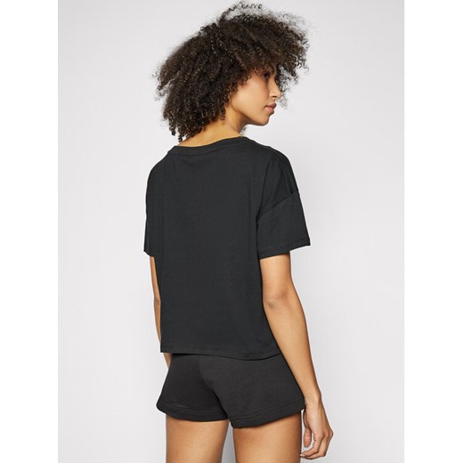 Calvin Klein Swimwear T-Shirt Cropped KW0KW01366 Czarny Regular Fit XS wyprzedaż MODIVO