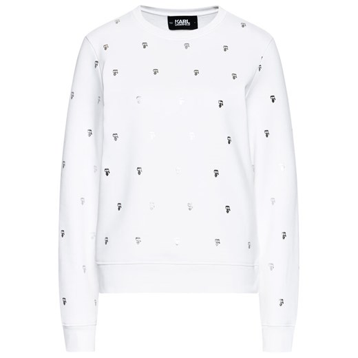 KARL LAGERFELD Bluza All-Over Ikonik Karl 210W1807 Biały Regular Fit Karl Lagerfeld M okazyjna cena MODIVO