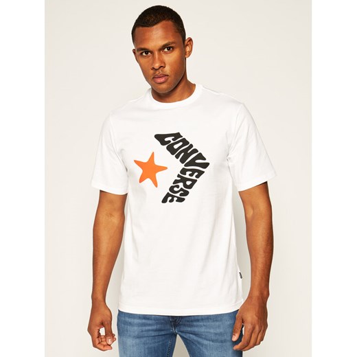 Converse T-Shirt Star Chevron 10018870-A02 Biały Regular Fit Converse S okazyjna cena MODIVO