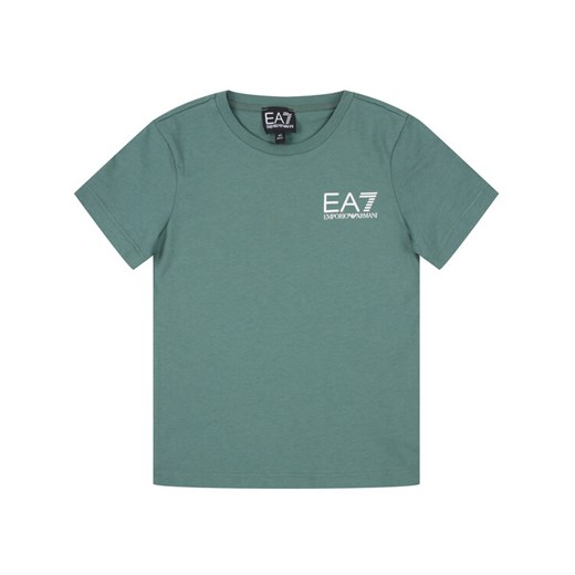 EA7 Emporio Armani T-Shirt 3HBT51 BJ02Z 1858 Zielony Regular Fit 6Y MODIVO wyprzedaż