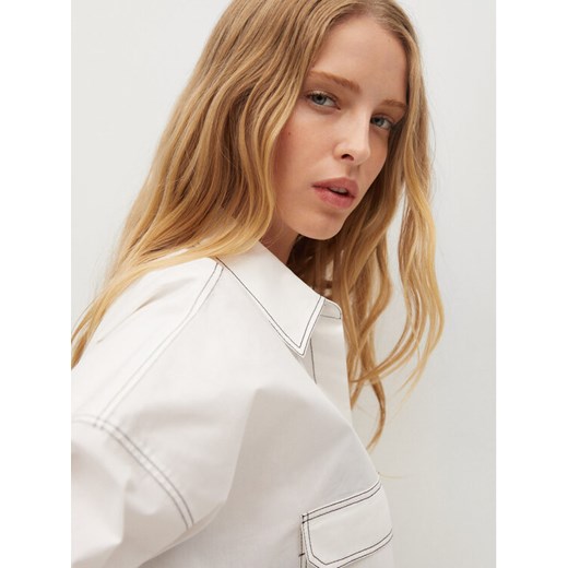 Mango Koszula Marykate 17092022 Biały Oversize Mango S okazja MODIVO