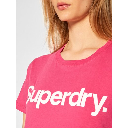 Superdry T-Shirt Flock W1010219A Różowy Regular Fit Superdry 8 okazja MODIVO