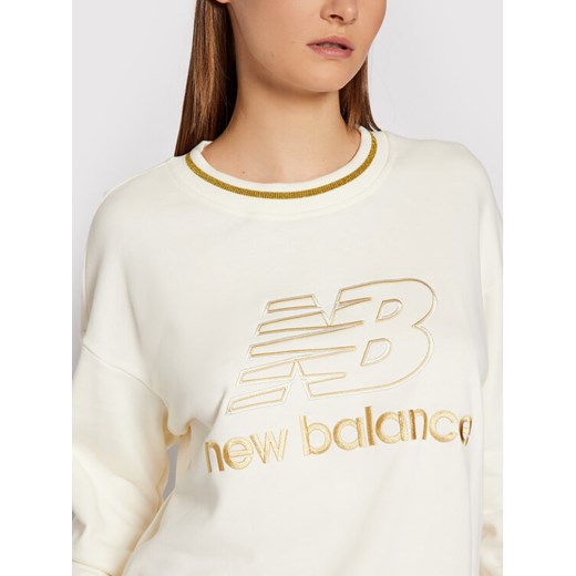 New Balance Bluza Lurex Crew WT13505 Beżowy Relaxed Fit New Balance M promocyjna cena MODIVO
