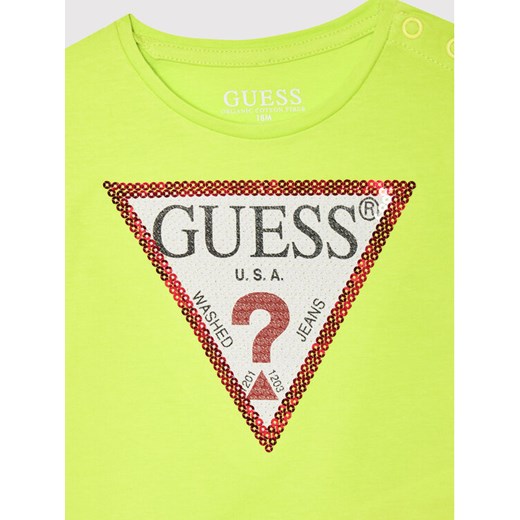 Guess T-Shirt K1YI26 K6YW1 Zielony Regular Fit Guess 6_9M MODIVO