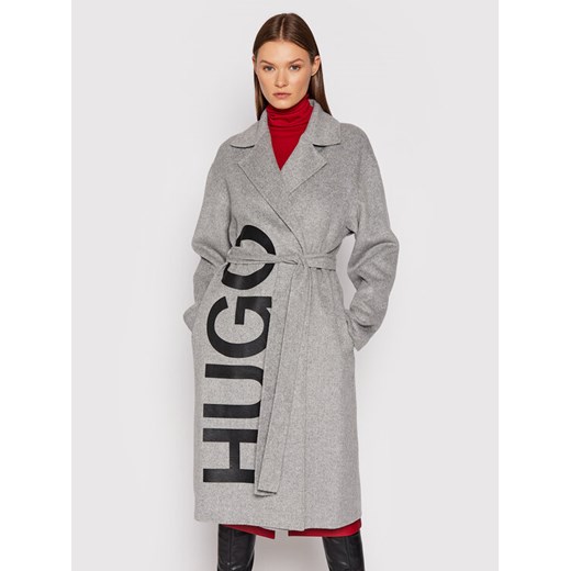 Hugo Płaszcz wełniany Mitsuki 50455653 Szary Regular Fit 36 okazja MODIVO