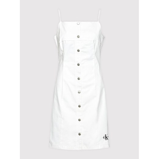Calvin Klein Jeans Sukienka codzienna J20J215673 Biały Slim Fit L promocja MODIVO