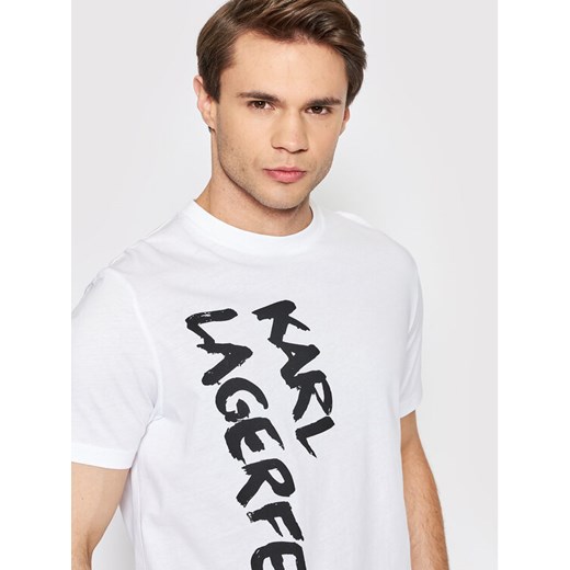 KARL LAGERFELD T-Shirt Crewneck 755065 521224 Biały Regular Fit Karl Lagerfeld L MODIVO