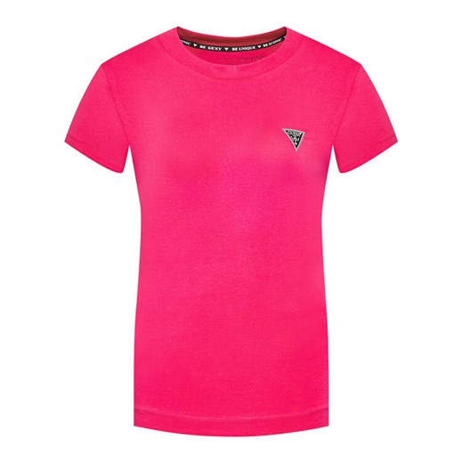 Guess T-Shirt W1RI04 J1311 Różowy Slim Fit Guess M okazyjna cena MODIVO