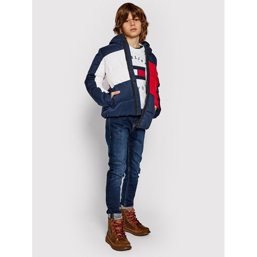 Tommy Hilfiger Kurtka puchowa Flag KB0KB05990 D Granatowy Regular Fit Tommy Hilfiger 8Y okazja MODIVO