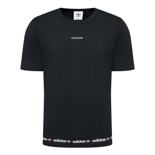 adidas T-Shirt Linear Logo Repeat GN7126 Czarny Standard Fit S okazja MODIVO
