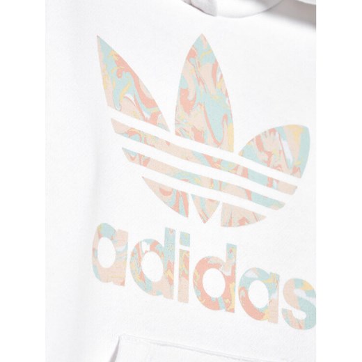 adidas Bluza Marble Logo Graphic Print H22628 Biały Regular Fit 10_11Y okazja MODIVO