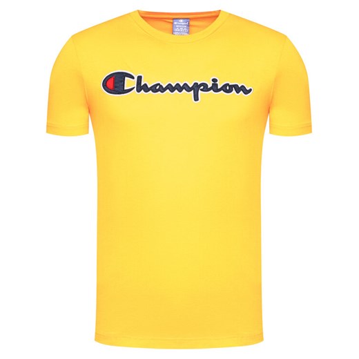 Champion T-Shirt Logo 214194 Żółty Comfort Fit Champion L promocyjna cena MODIVO