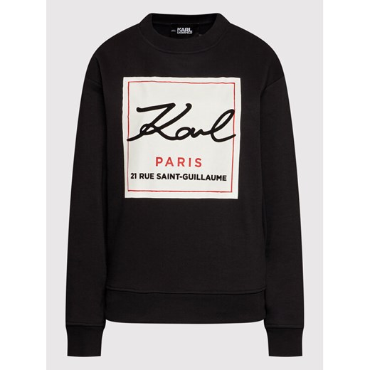 KARL LAGERFELD Bluza 216W1890 Czarny Regular Fit Karl Lagerfeld XL okazyjna cena MODIVO