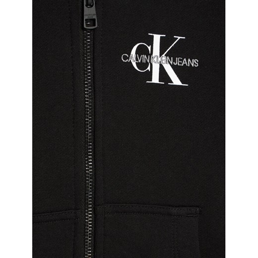 Calvin Klein Jeans Bluza Monogram IU0IU00206 Czarny Regular Fit 4Y promocyjna cena MODIVO