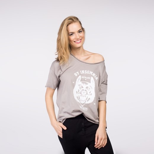 Stella T-shirt &quot;Wilk&quot; jasny-szary melanż L
