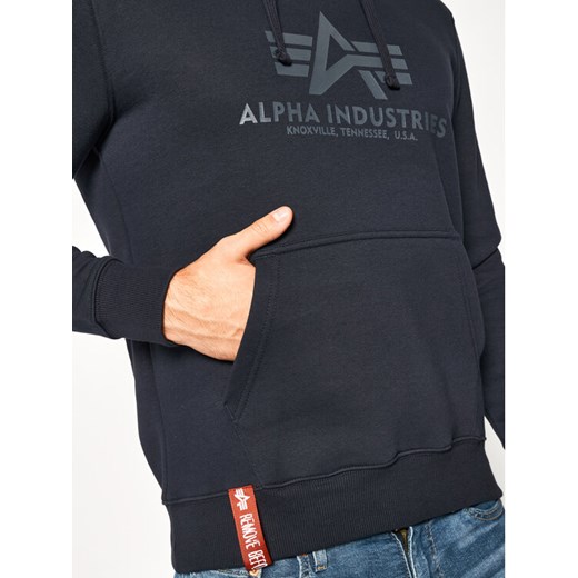 Alpha Industries Bluza Basic 178312 Granatowy Regular Fit Alpha Industries M okazja MODIVO