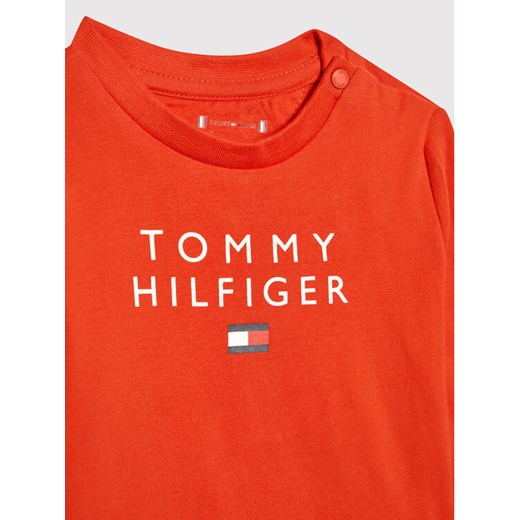 Tommy Hilfiger Bluzka Baby Logo KN0KN01359 Czerwony Regular Fit Tommy Hilfiger 56 okazja MODIVO