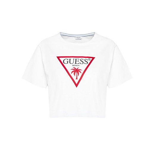 Guess T-Shirt Triangle Logo E02I01 K8FY0 Biały Relaxed Fit Guess L MODIVO promocyjna cena