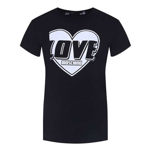 LOVE MOSCHINO T-Shirt W4F7357E 1698 Czarny Regular Fit Love Moschino 42 okazja MODIVO