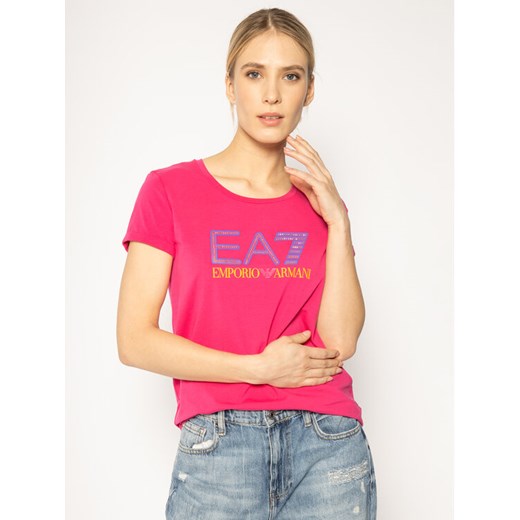 EA7 Emporio Armani T-Shirt 3HTT30 TJ12Z 1401 Różowy Regular Fit S MODIVO okazyjna cena
