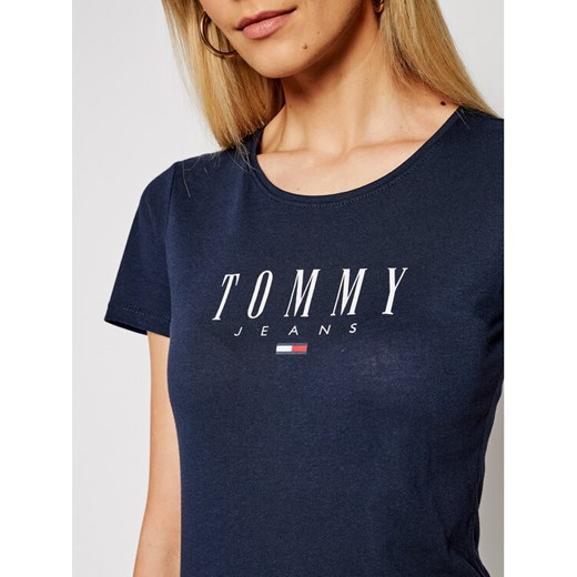 Tommy Jeans T-Shirt Essential DW0DW09926 Granatowy Skinny Fit Tommy Jeans XS MODIVO okazja
