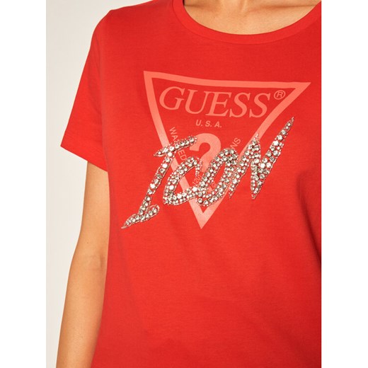 Guess T-Shirt Icon W0YI32 I3Z00 Czerwony Regular Fit Guess XS promocja MODIVO
