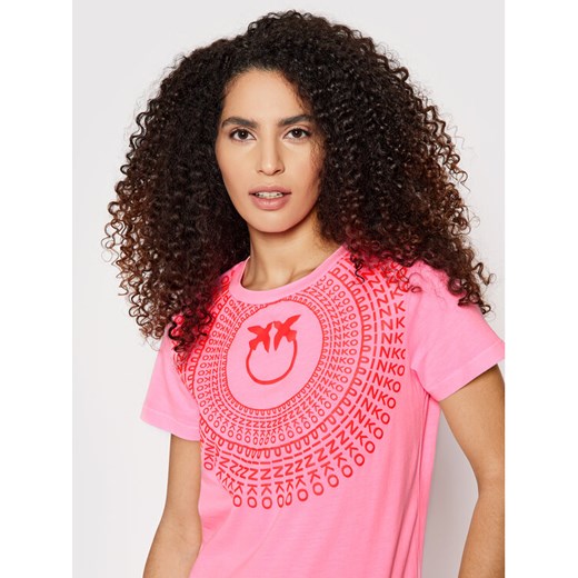 Pinko T-Shirt Acquasparta 1 1G17BG Y82Q Różowy Regular Fit Pinko M MODIVO